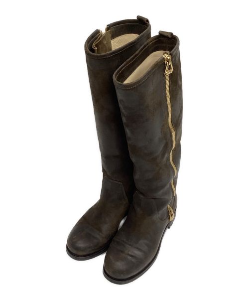 JIMMY CHOO スエードブーツ　キャメル　size36 中古・古着通販】JIMMY CHOO (ジミーチュウ) スエードレザー