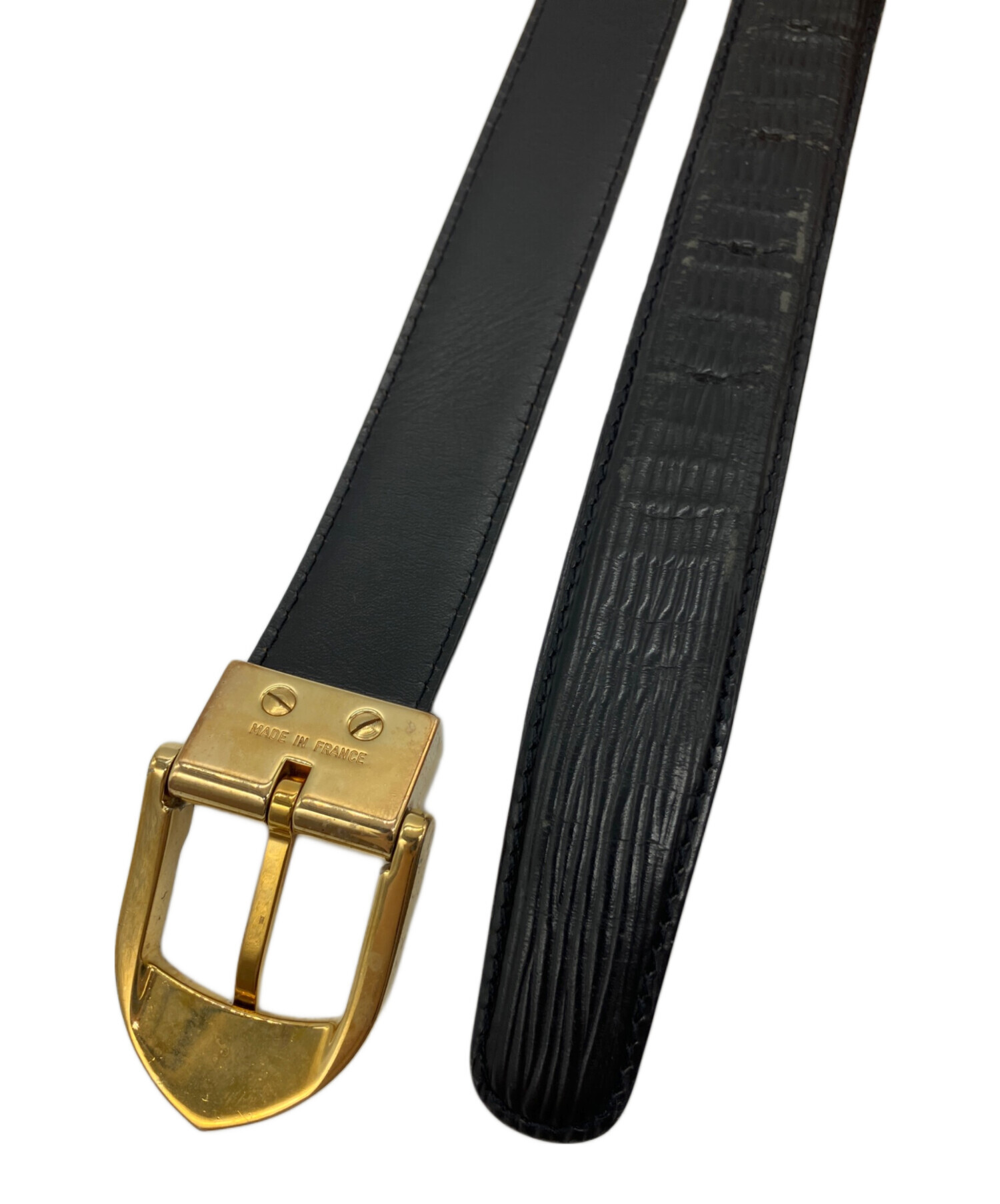 【しもかつ】LOUIS VUITTON表参道店購入ゴールド×ブラックベルト 中古・古着通販】LOUIS VUITTON (ルイ ヴィトン) ベルト ブラック