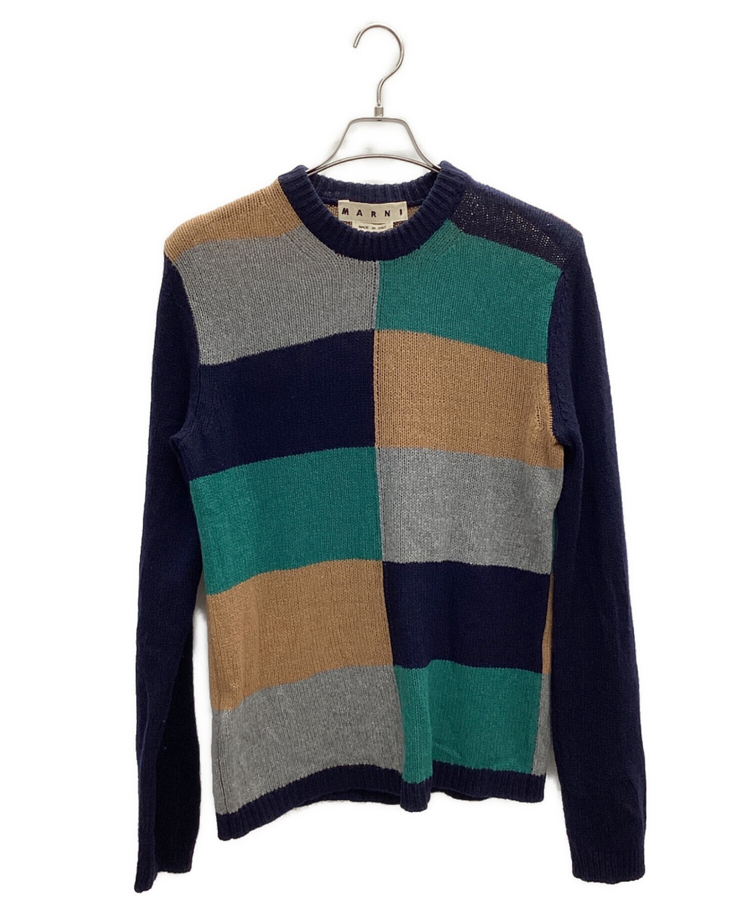 中古・古着通販】MARNI (マルニ) ニット ネイビー×グレー サイズ:48 