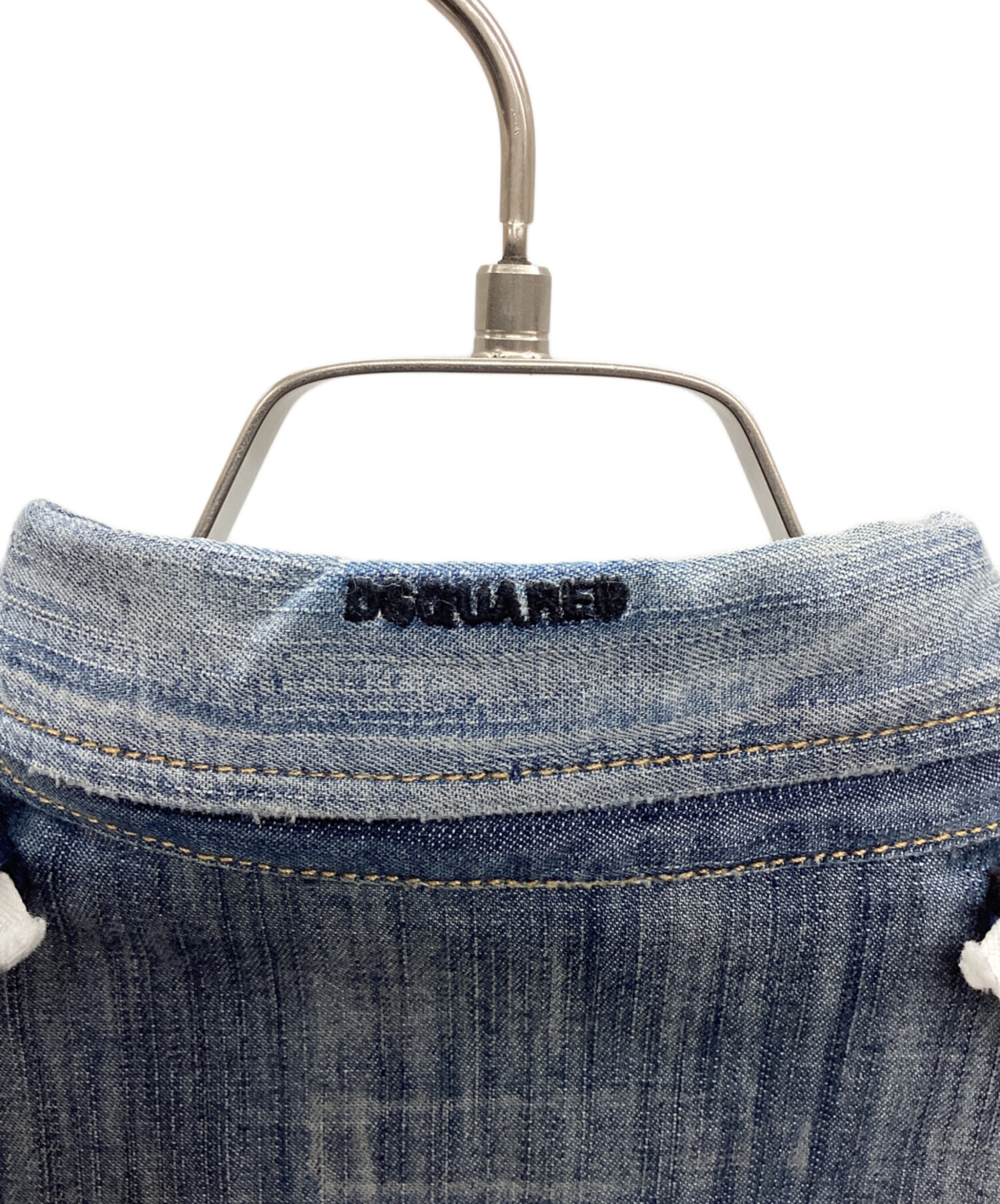 タグ付【ディースクエアード】ヴィンテージデニムベストレイヤードシャツブラウス☆L 中古・古着通販】DSQUARED2 (ディースクエアード) ベストドッキング