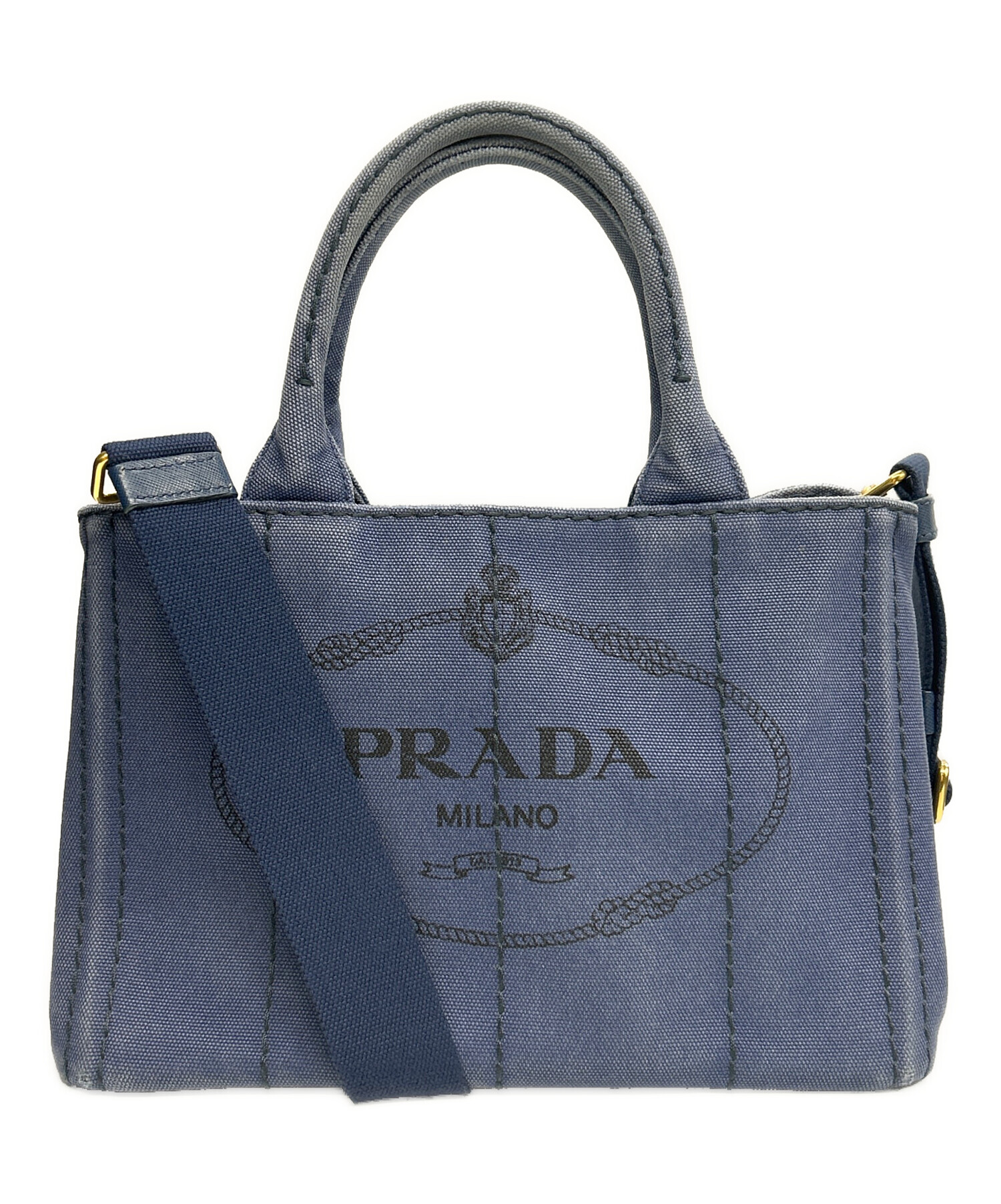 中古・古着通販】PRADA (プラダ) ハンドバッグ カナパミニ インディゴ