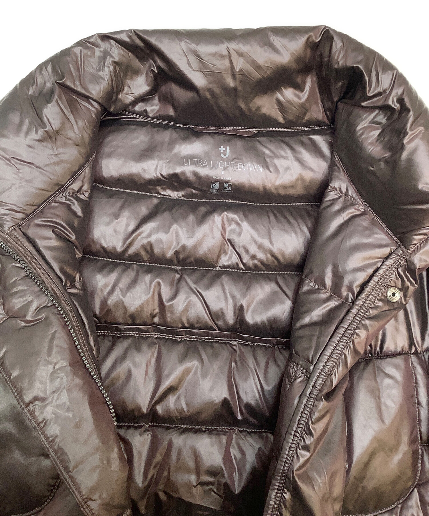 【未使用•タグ付✨】ユニクロ +J ダウンジャケット ブラウン 光沢 S 中古・古着通販】UNIQLO (ユニクロ) +J (プラスジェイ) ダウン