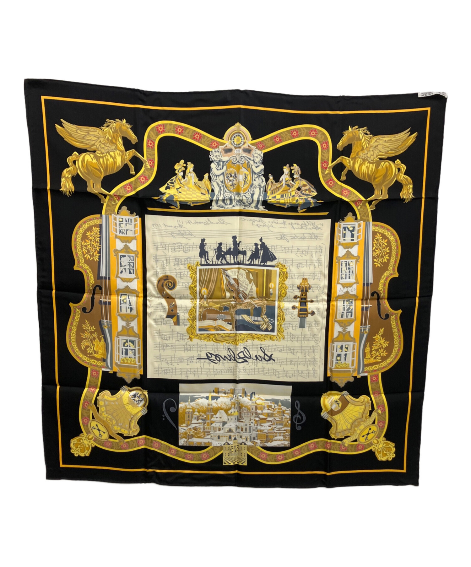 中古・古着通販】HERMES (エルメス) スカーフ ブラック｜ブランド