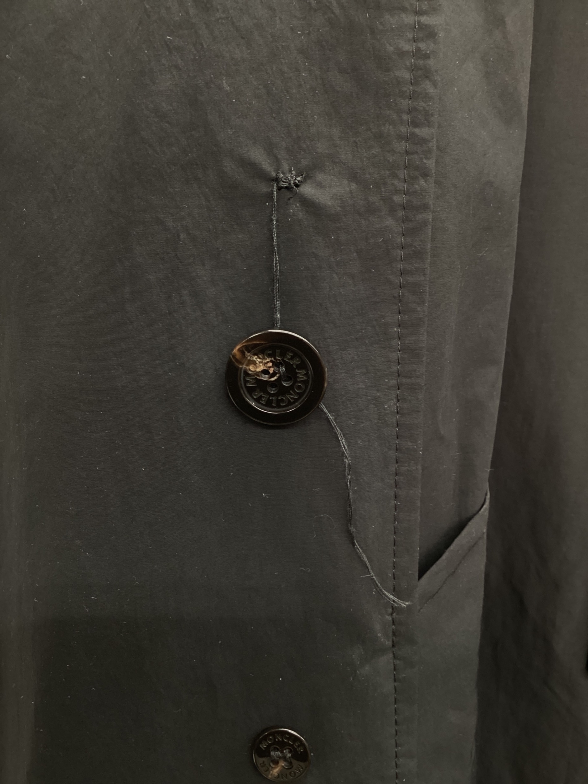 中古・古着通販】MONCLER (モンクレール) トレンチコート ブラック