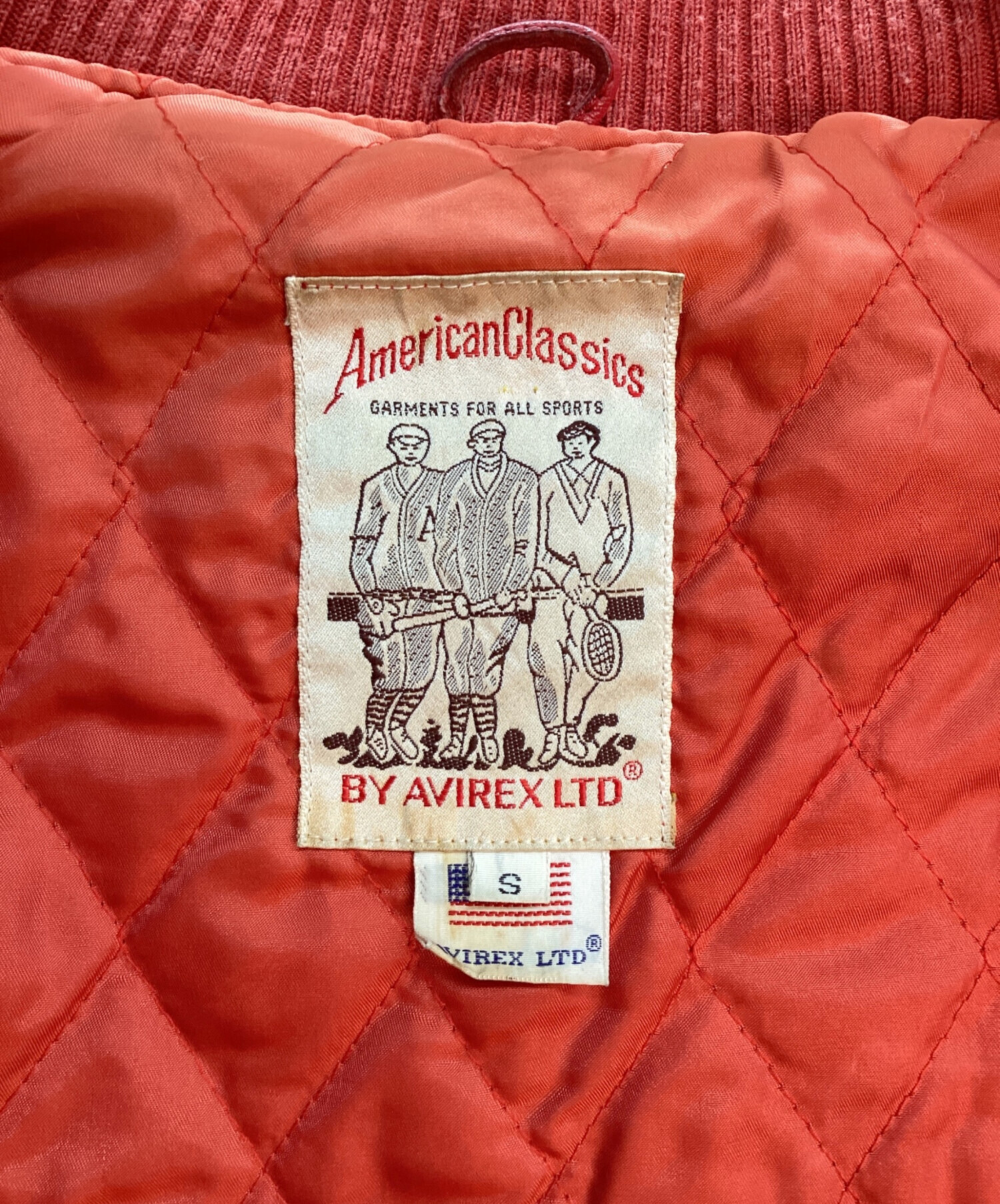 中古・古着通販】AVIREX (アヴィレックス) レザースタジャン レッド