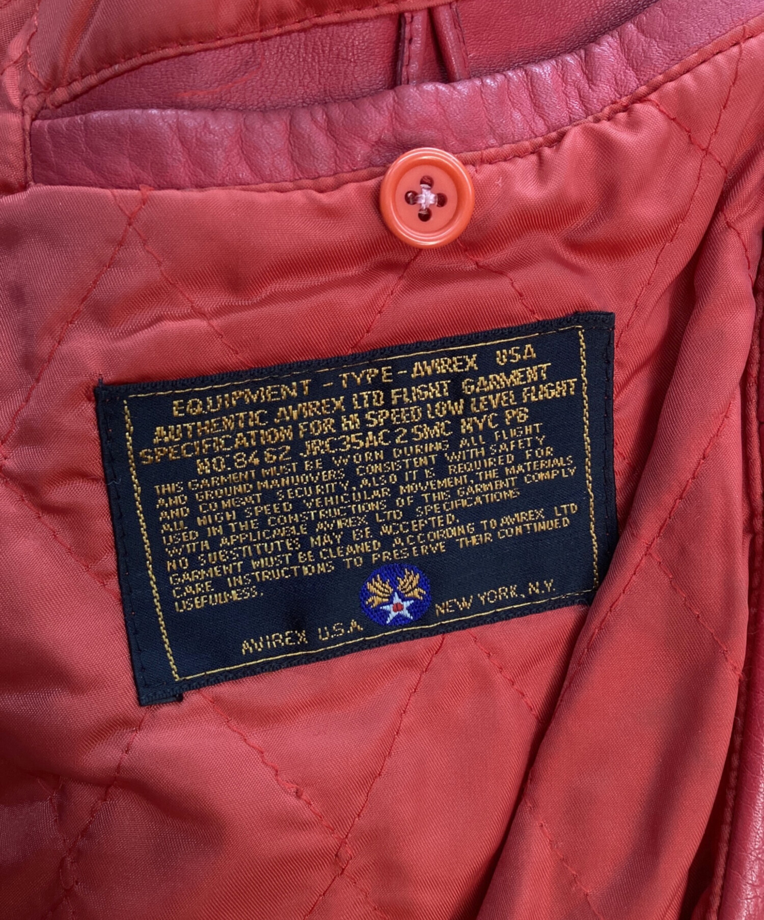 中古・古着通販】AVIREX (アヴィレックス) レザースタジャン レッド