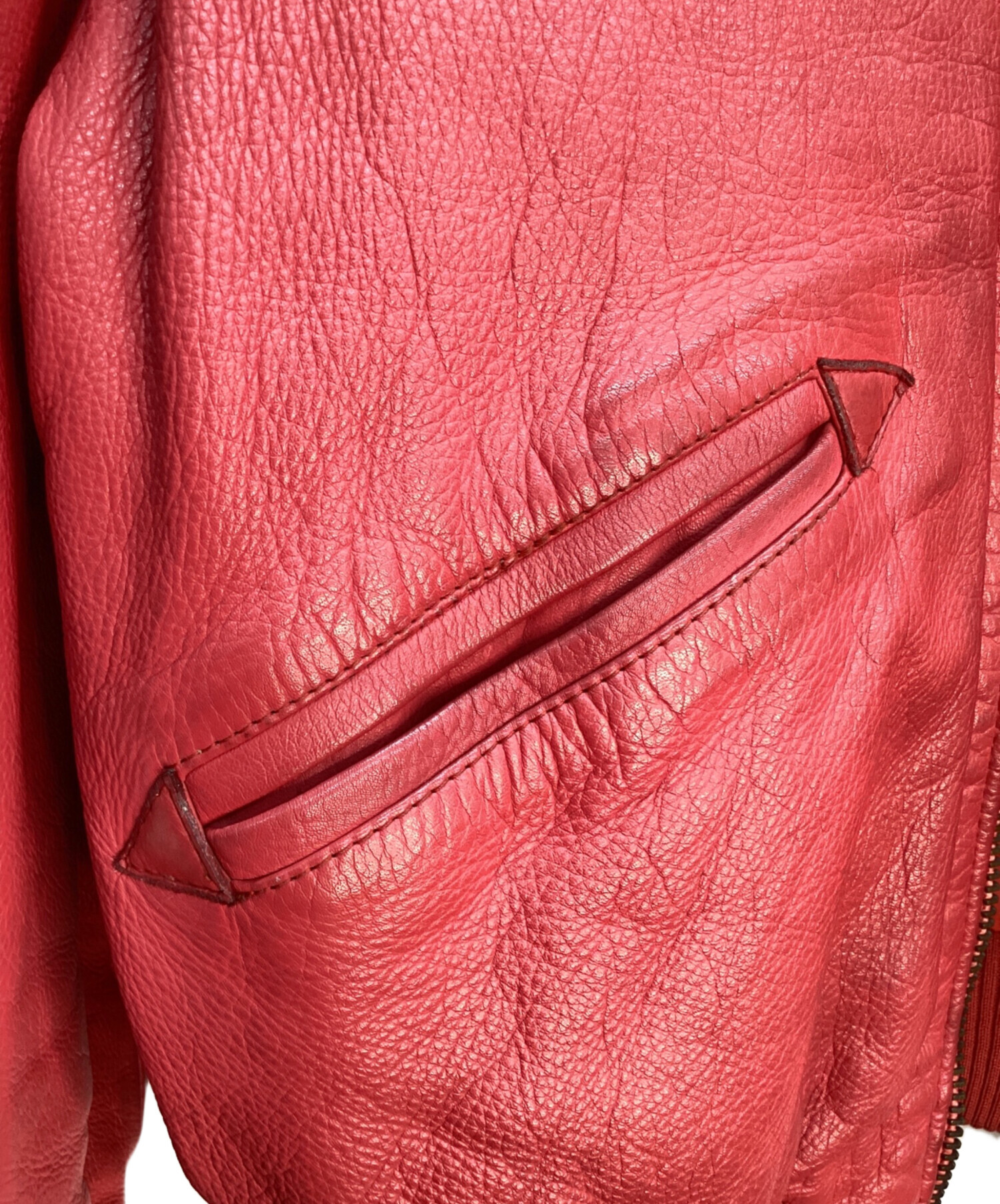 中古・古着通販】AVIREX (アヴィレックス) レザースタジャン レッド