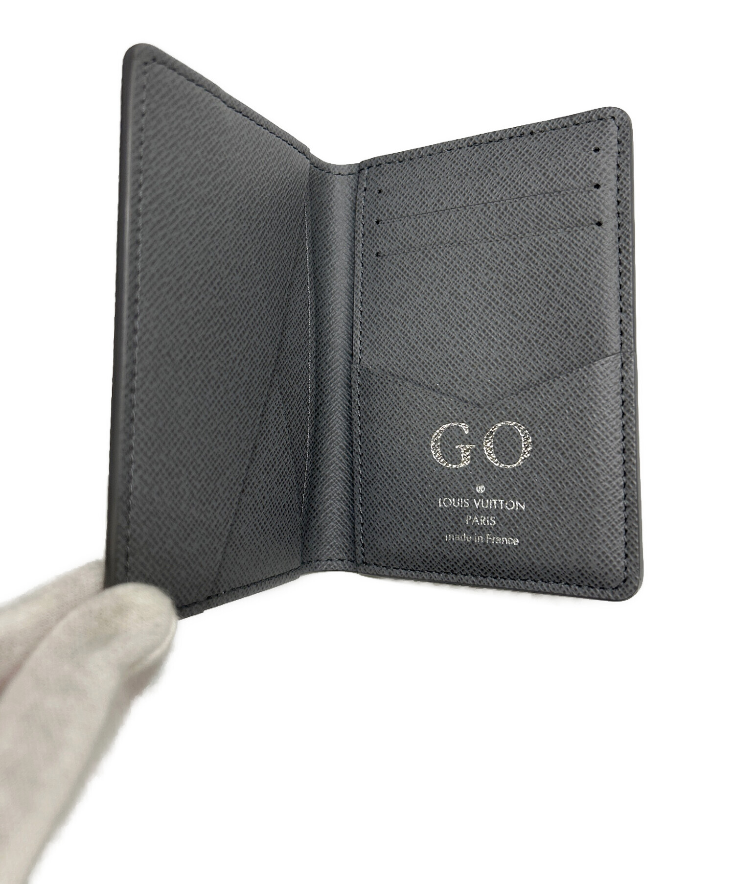 Louis Vuitton グレー レザー カードケース Louis Vuitton グレー レザー カードケース
