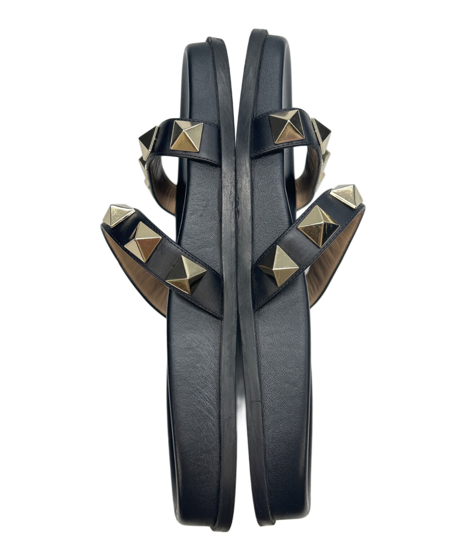 valentino ヴァレンティノ　スタッズ　サンダル　ブラック　黒　37 中古・古着通販】VALENTINO (ヴァレンティノ) ロックスタッズサンダル