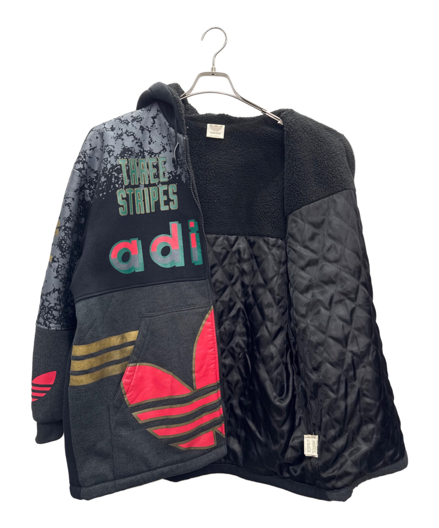 ビンテージadidas ブラック ジャケット Lサイズ adidas(アディダス) サイドラインプルオーバージャケット