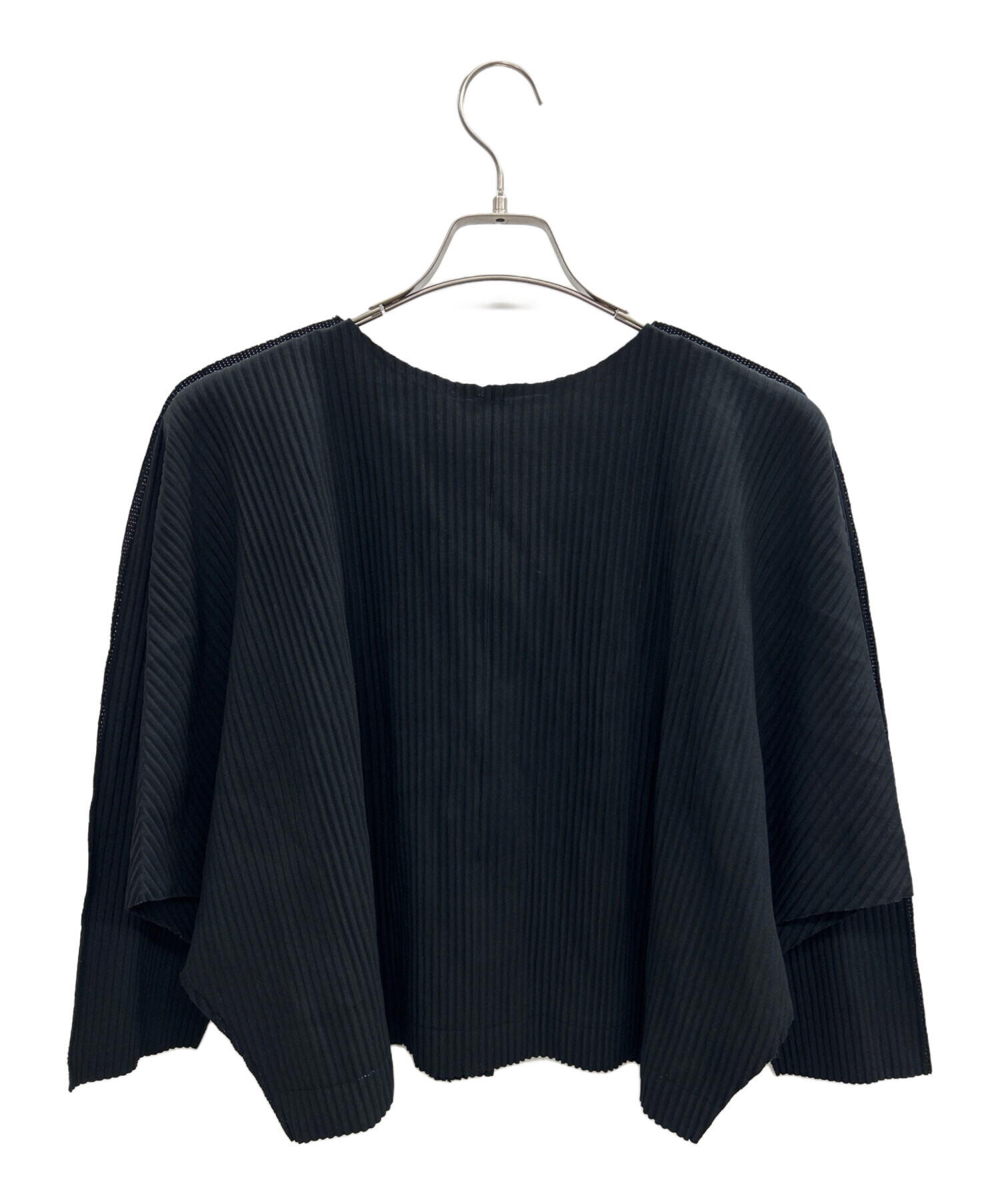 me ISSEY MIYAKE プリーツカーディガン　黒 中古・古着通販】ISSEY MIYAKE me (イッセイ ミヤケ ミー) プリーツ