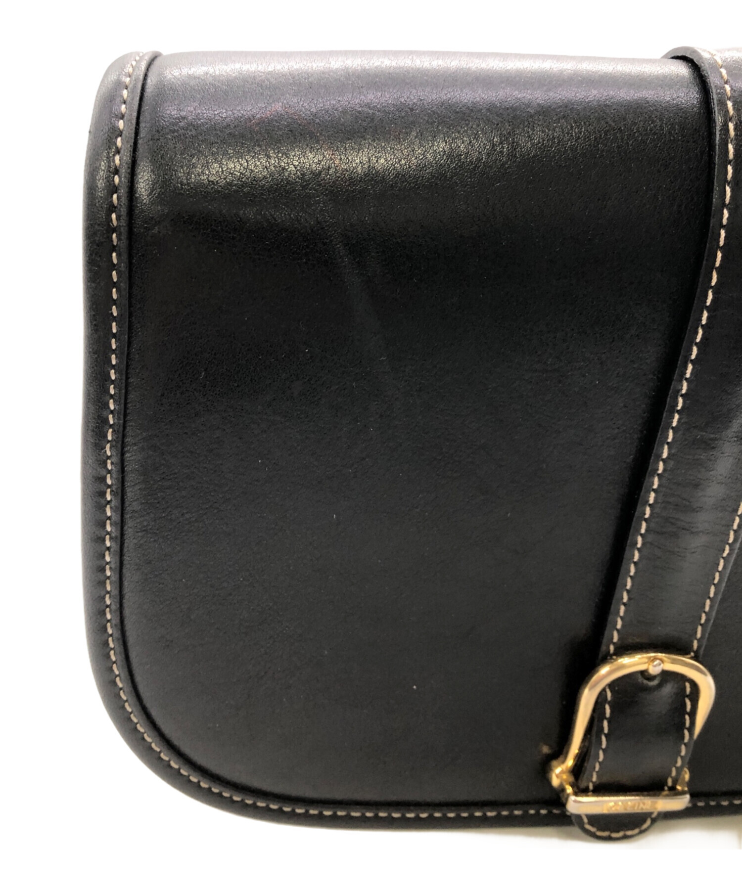 CELINE セリーヌ ショルダーバッグ  黒 【古着】【中古】【送料無料】 中古・古着通販】CELINE (セリーヌ) ショルダーバッグ ブラック