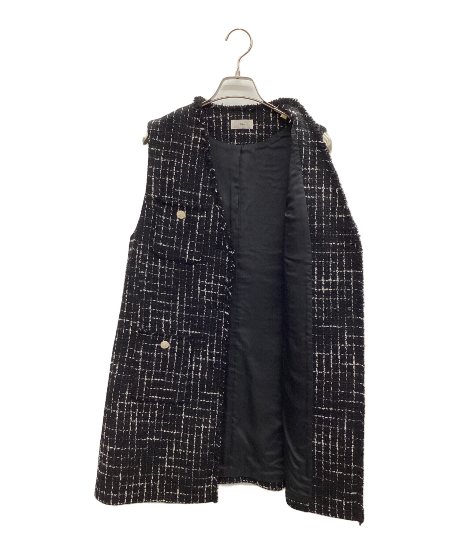 中古・古着通販】IENA (イエナ) ツイードジレ ブラック サイズ:FREE