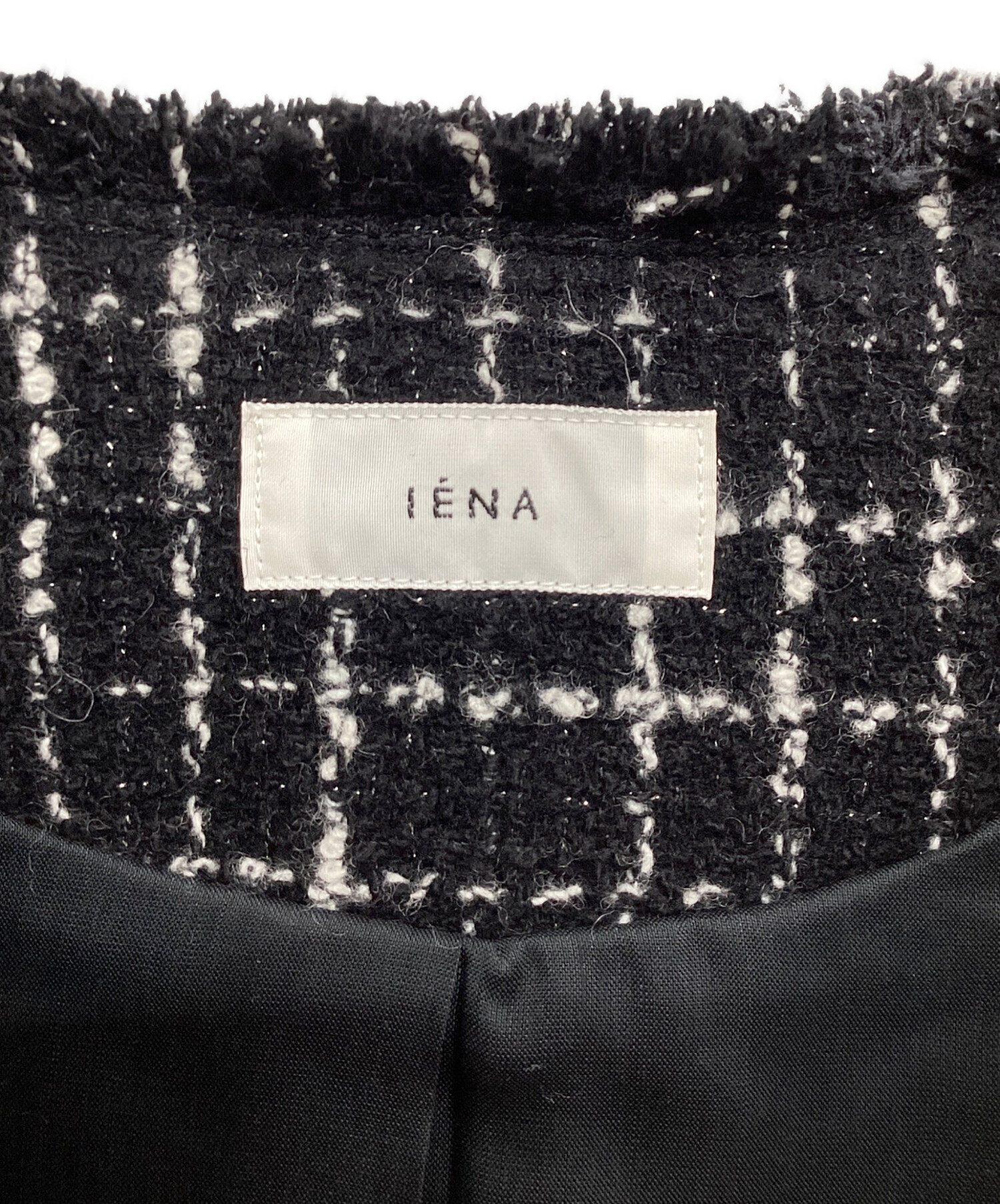 中古・古着通販】IENA (イエナ) ツイードジレ ブラック サイズ:FREE