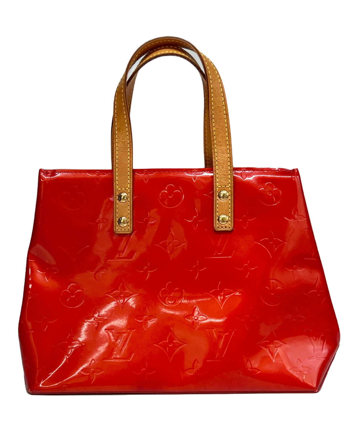 ルイ・ヴィトン エナメルレザー ハンドバッグ 赤 中古・古着通販】LOUIS VUITTON (ルイ ヴィトン) エナメルハンドバッグ