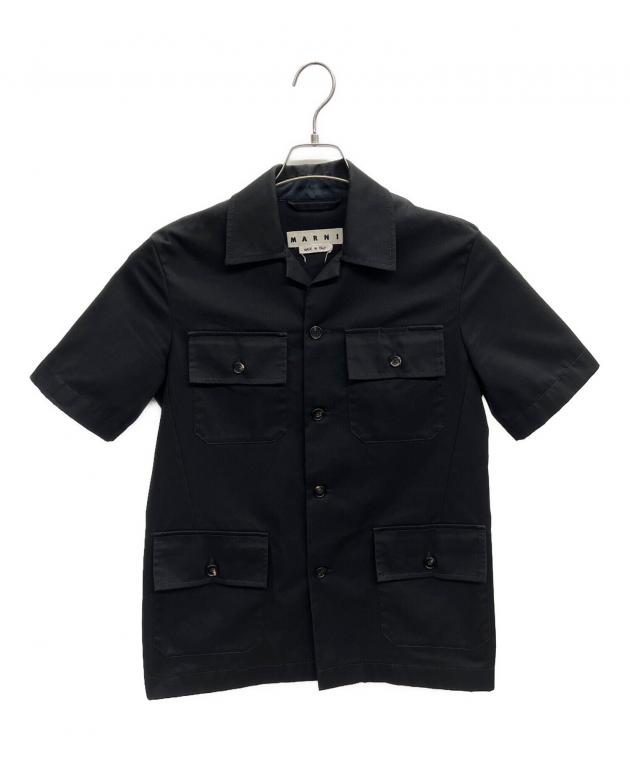 MARNI 半袖シャツ ネイビー 44 中古・古着通販】MARNI (マルニ) 半袖シャツ ブラック サイズ:44