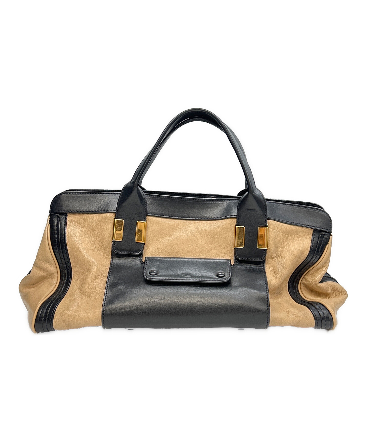 中古・古着通販】Chloe (クロエ) 2WAYハンドバッグ ブラック×ベージュ 