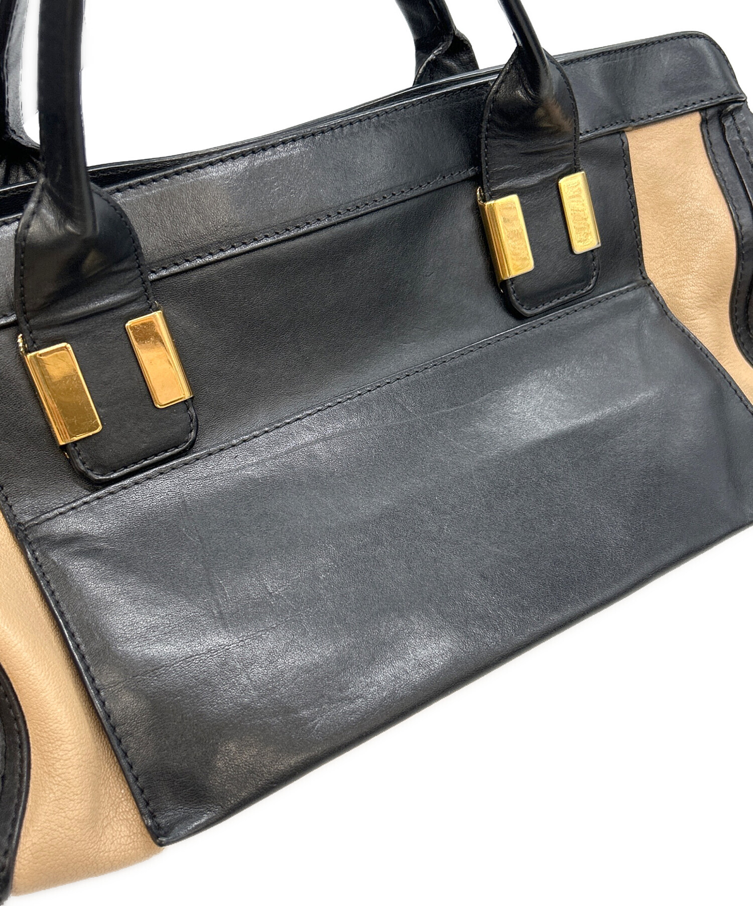 中古・古着通販】Chloe (クロエ) 2WAYハンドバッグ ブラック×ベージュ