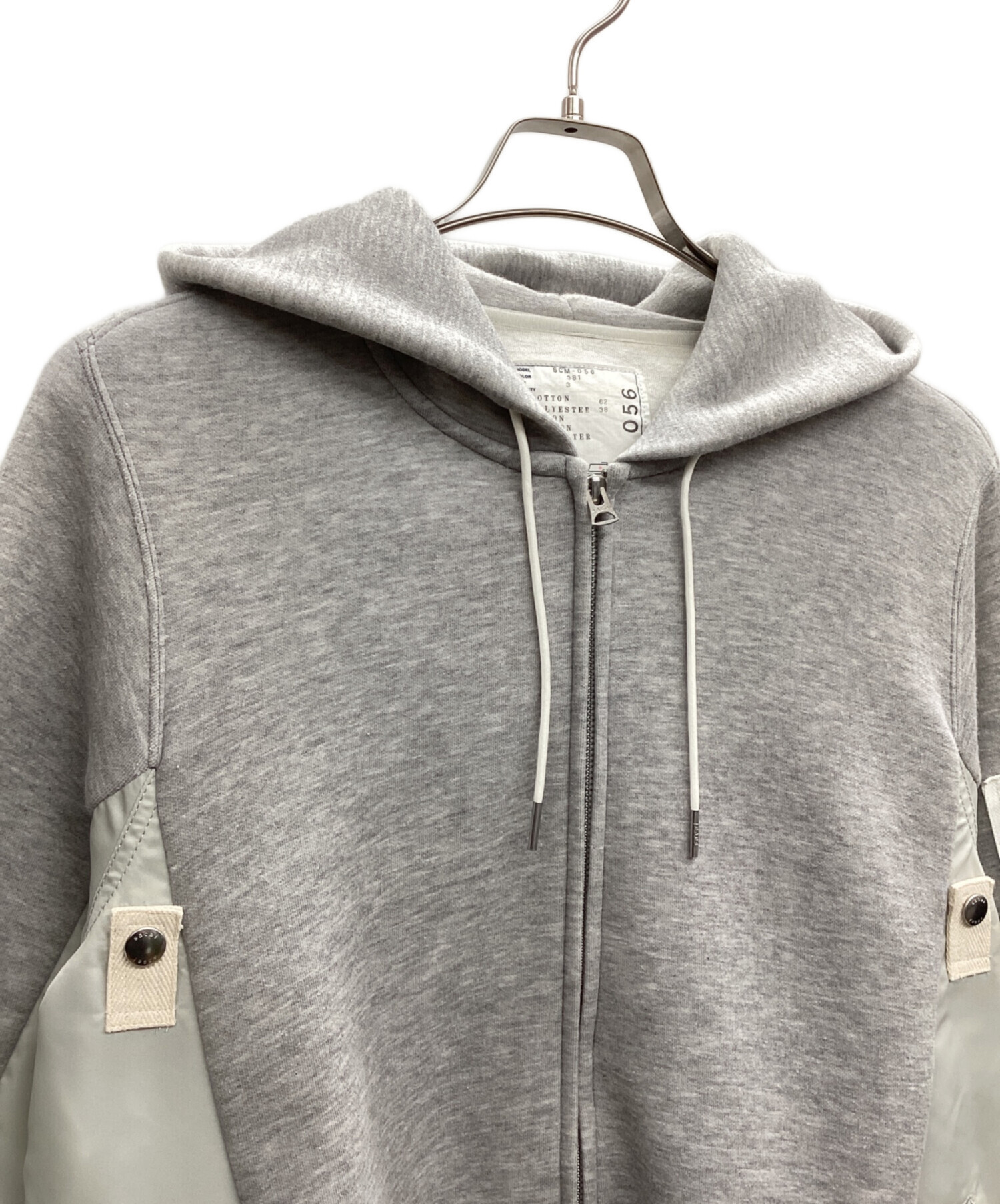 中古・古着通販】sacai (サカイ) Sponge Sweat x Nylon Twill Hoodie 
