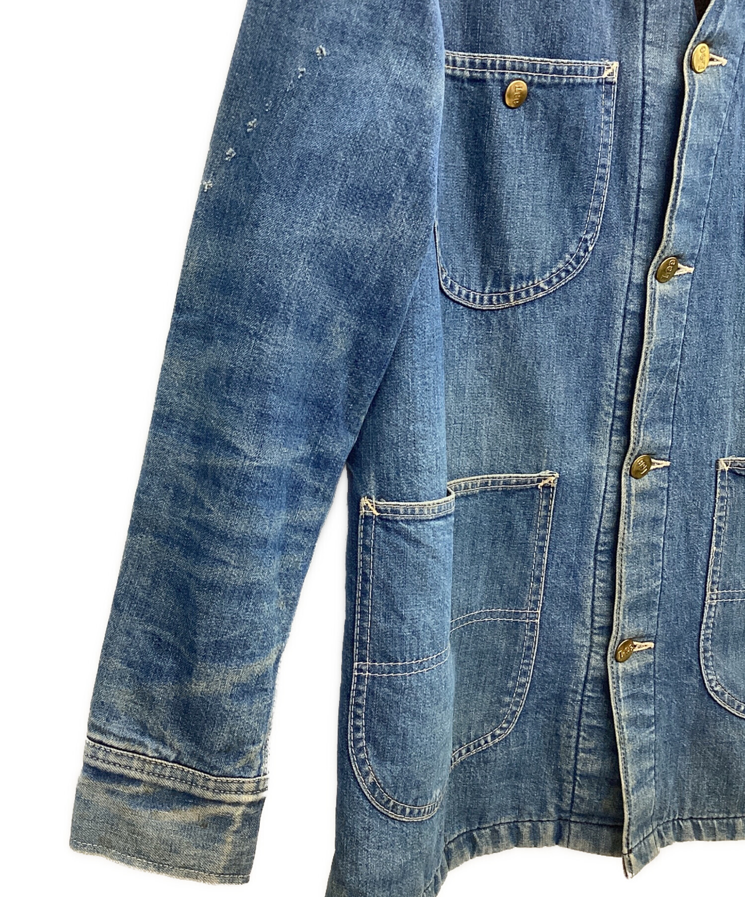 中古・古着通販】LEE (リー) カバーオール ブルー×ブラウン サイズ:36