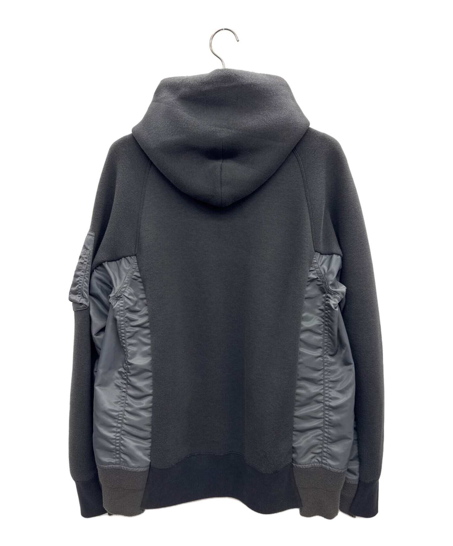 中古・古着通販】sacai (サカイ) Sponge Sweat x MA-1 Hoodie グレー
