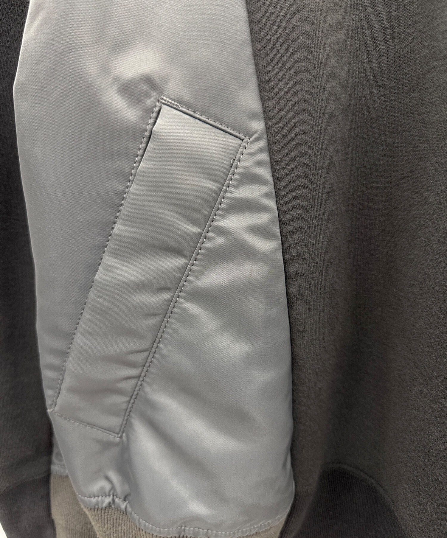 中古・古着通販】sacai (サカイ) Sponge Sweat x MA-1 Hoodie グレー