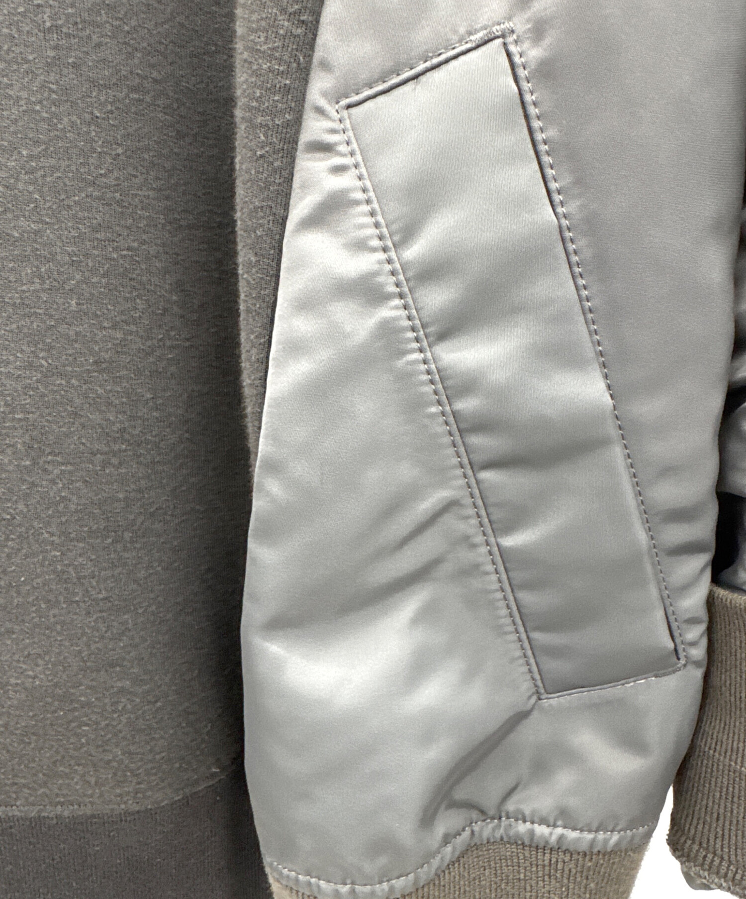 中古・古着通販】sacai (サカイ) Sponge Sweat x MA-1 Hoodie グレー