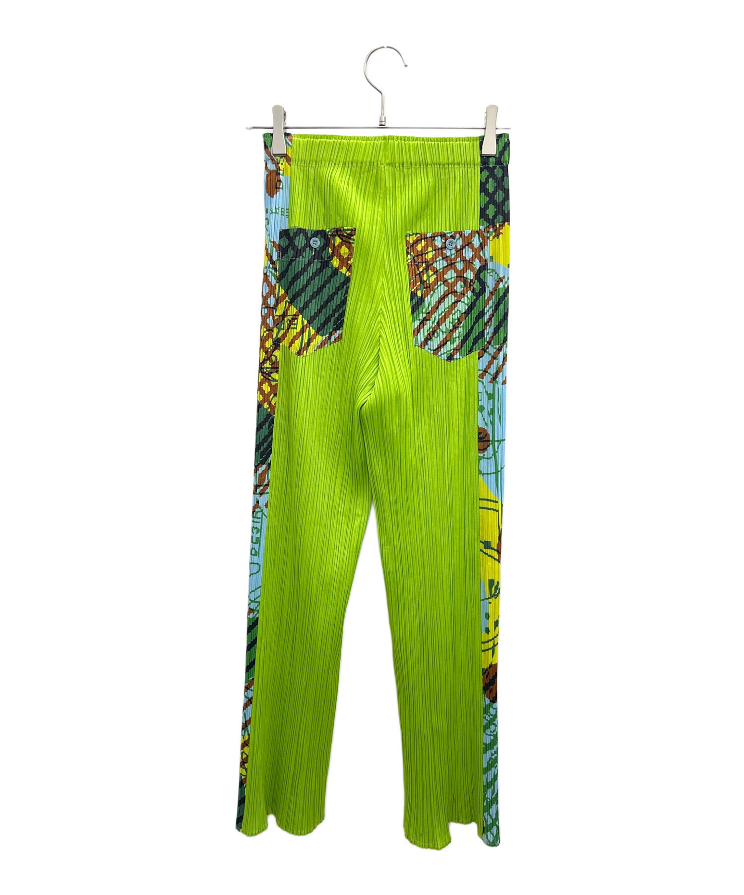 プリーツプリーズ PLEATS PLEASE カーゴパンツ カーキ 3 中古・古着通販】PLEATS PLEASE (プリーツプリーズ) プリーツパンツ