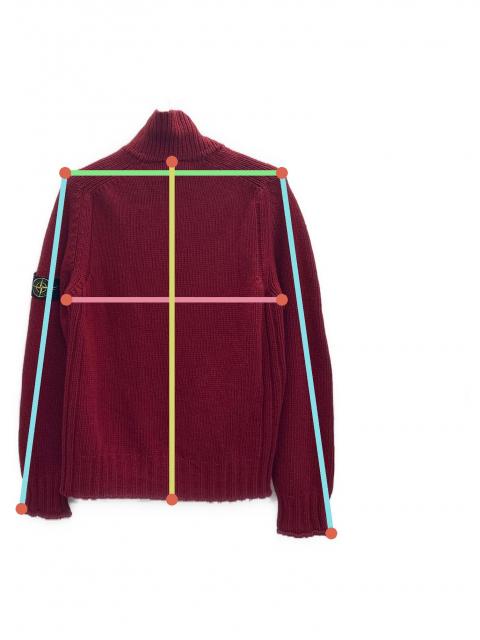 stone  ハーフジップ スウェット 赤 中古・古着通販】STONE ISLAND (ストーンアイランド) ハーフジップ
