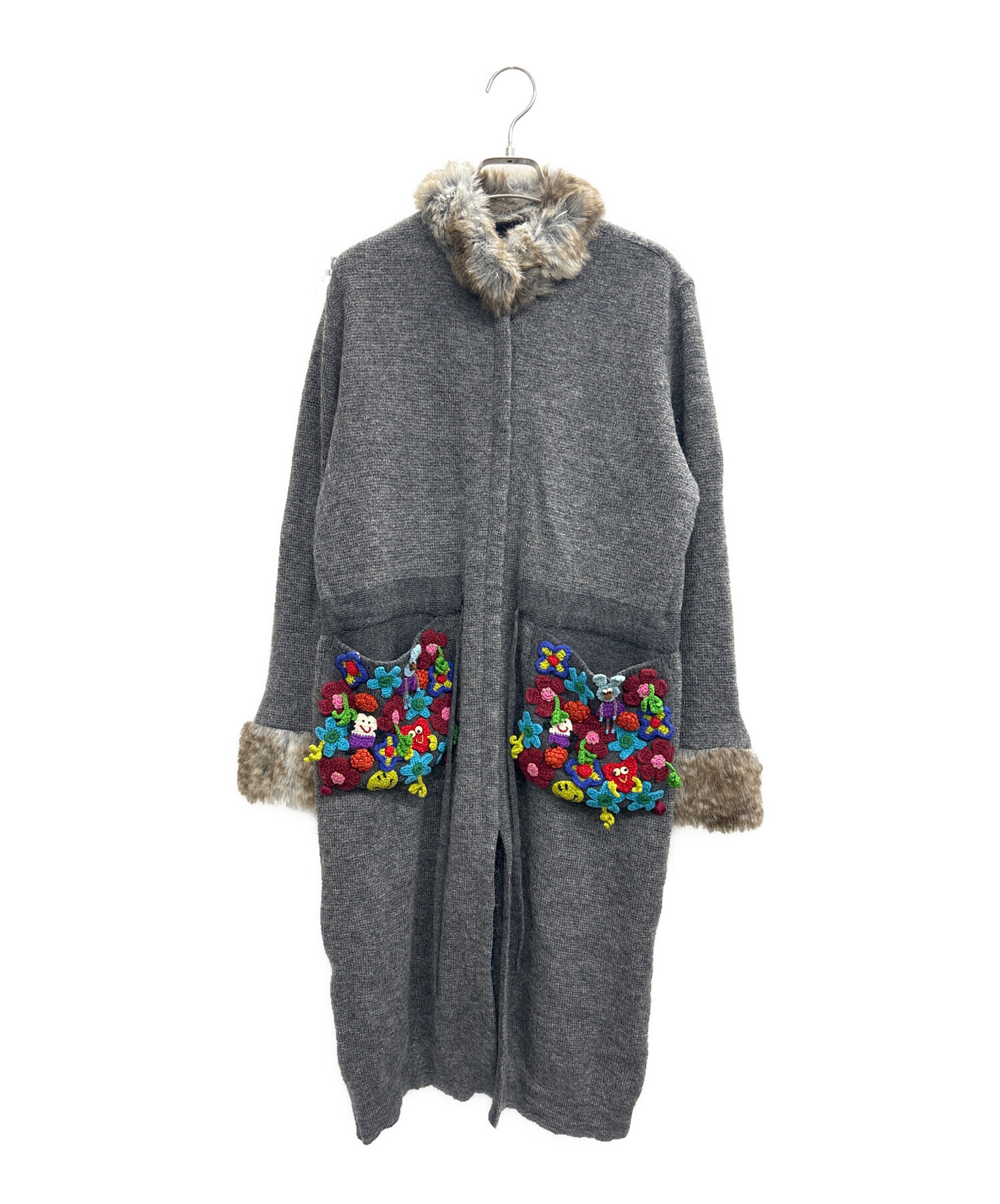 中古・古着通販】OLLEBOREBLA (アルベロベロ) ニットコート グレー