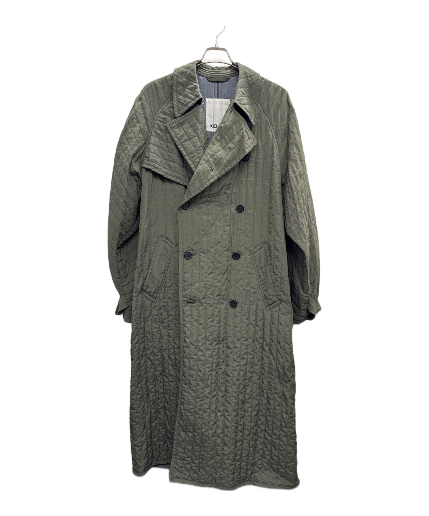 KENZO コート 中古・古着通販】KENZO (ケンゾー) キルテッドトレンチコート カーキ