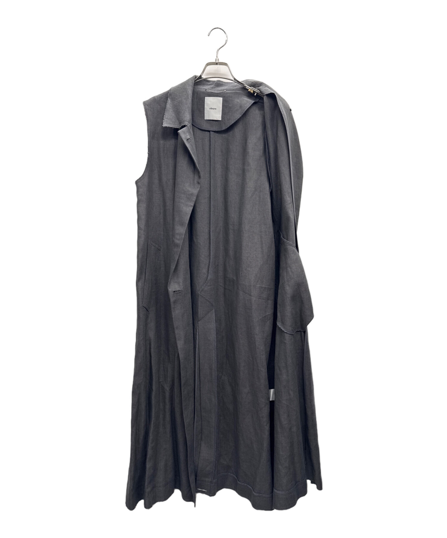 中古・古着通販】ebure (エブール) ミディアムリネン ジレ グレー