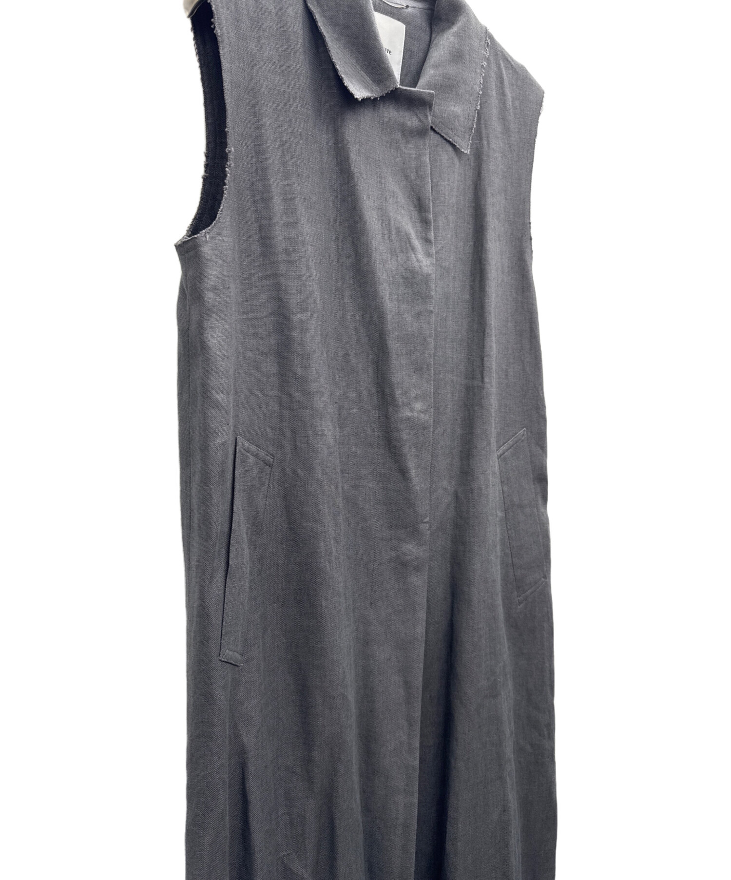 ebure リネンジレ　38 中古・古着通販】ebure (エブール) ミディアムリネン ジレ グレー