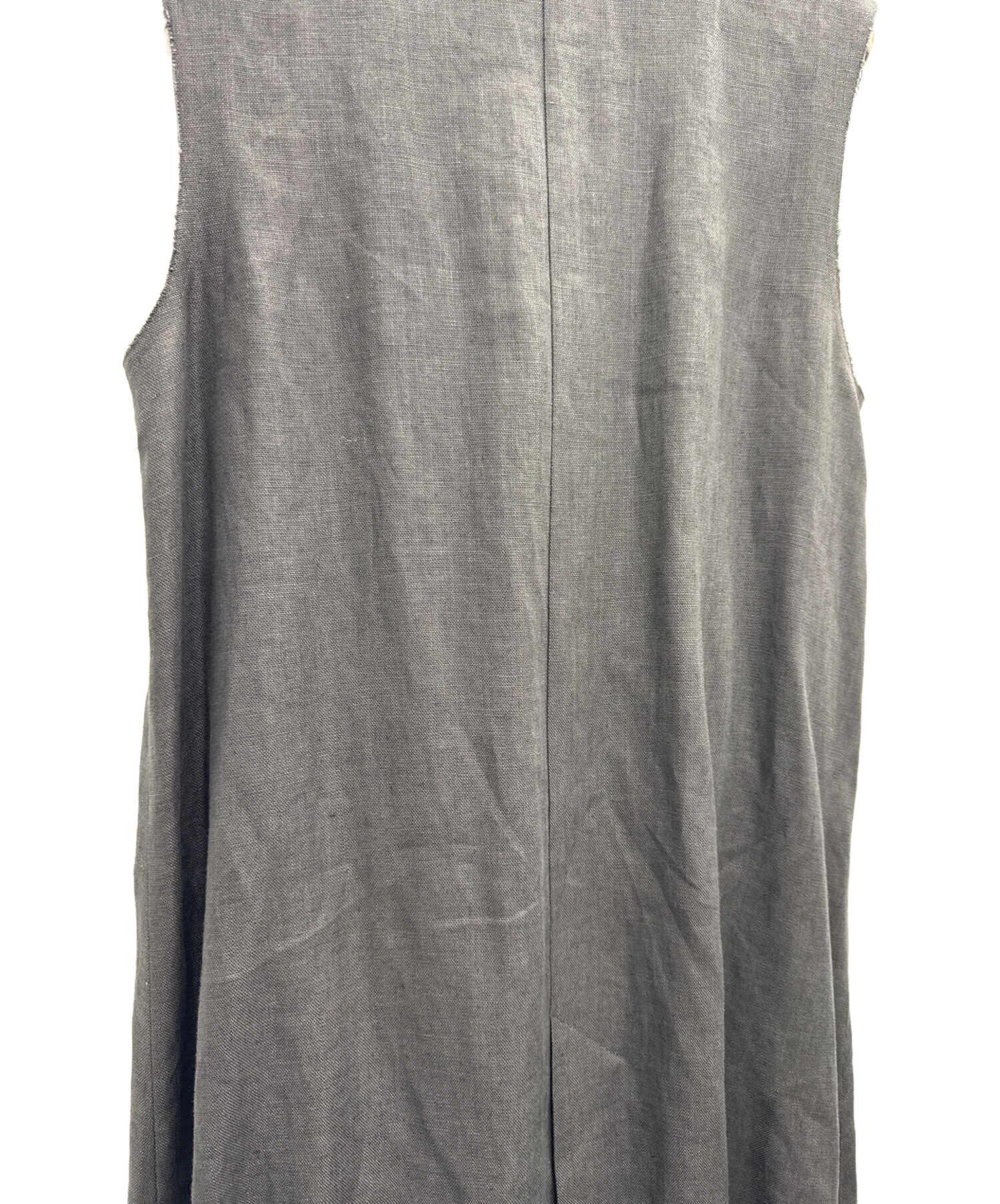 中古・古着通販】ebure (エブール) ミディアムリネン ジレ グレー