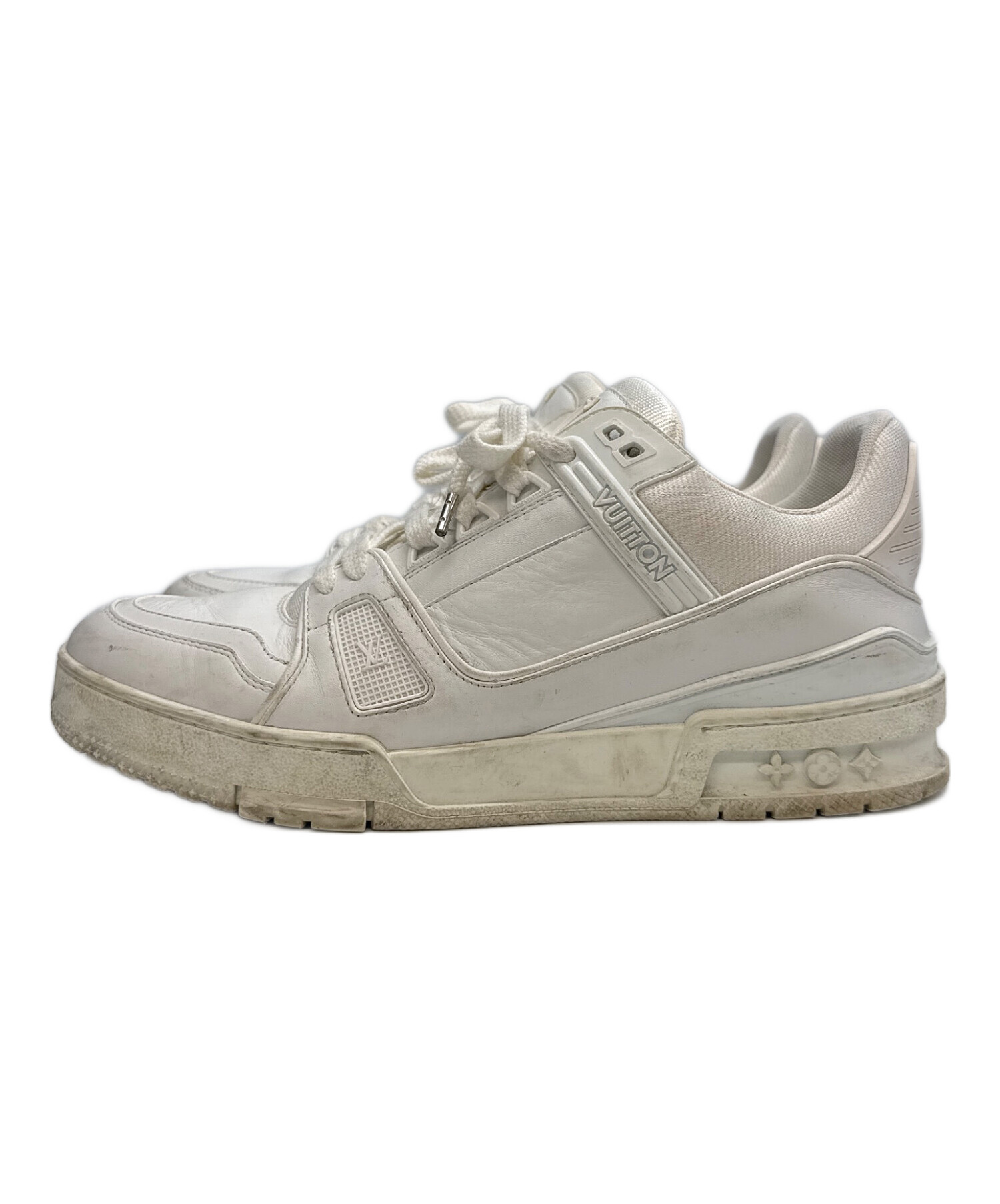 Louis Vuitton ホワイト スニーカー 39.5 中古・古着通販】LOUIS VUITTON (ルイ ヴィトン) LVトレイナーライン