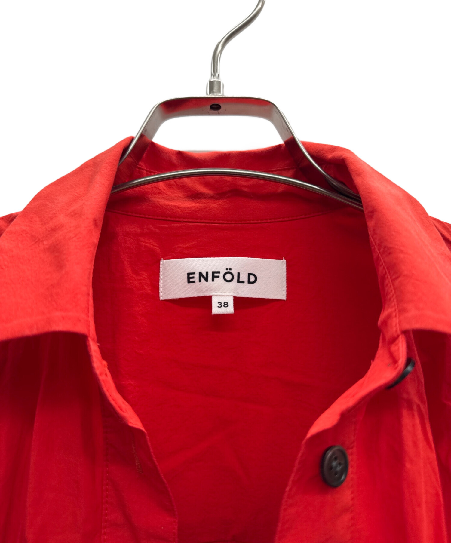 ENFOLD エンフォルド カジュアルシャツ L 白x青x赤等 【古着】【中古】 中古・古着通販】ENFOLD (エンフォルド) ストライプオーバーサイズ