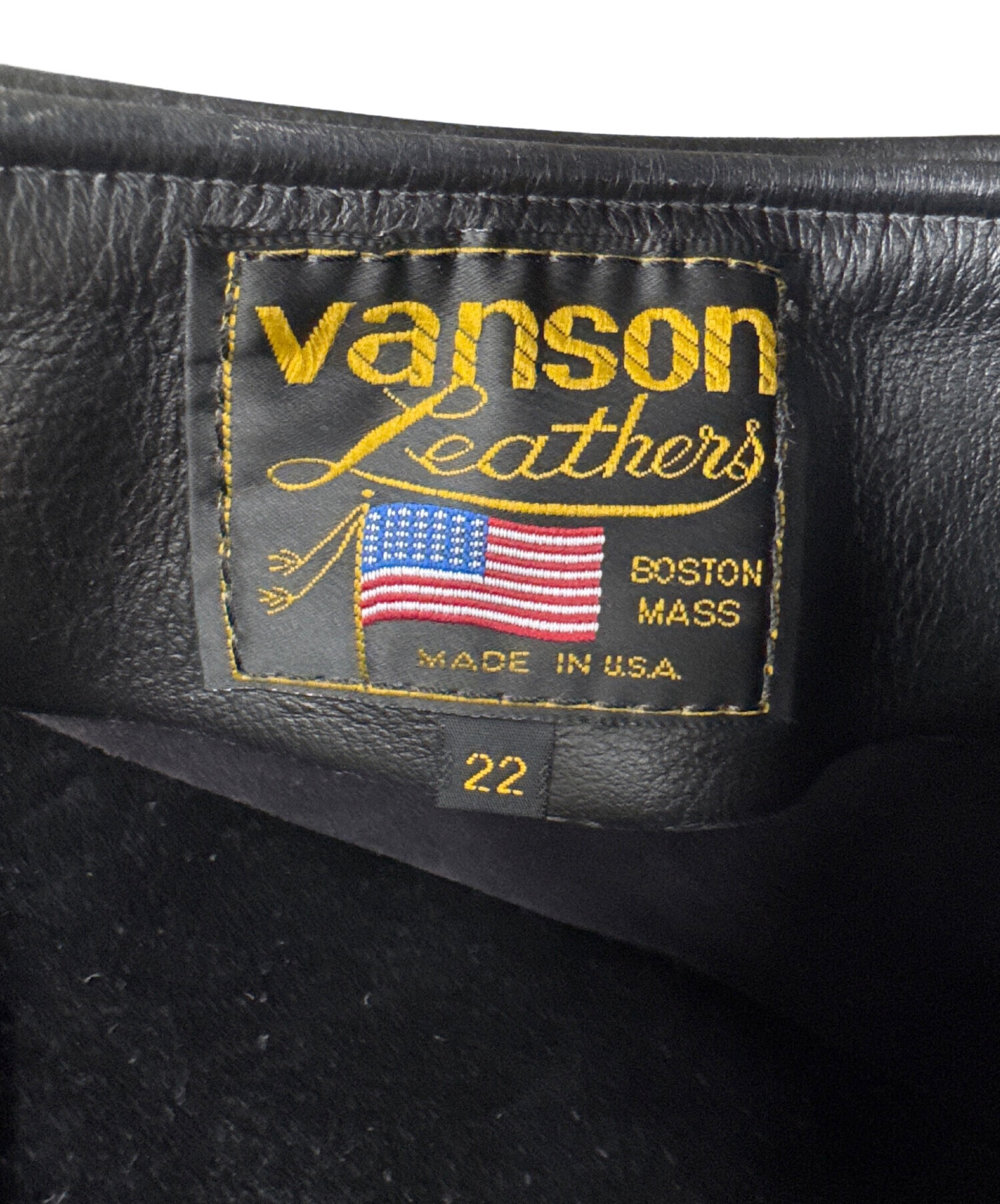 中古・古着通販】VANSON (バンソン) レザーチャップス ブラック サイズ