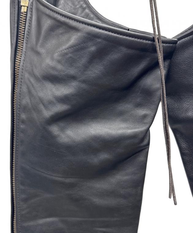 中古・古着通販】VANSON (バンソン) レザーチャップス ブラック サイズ