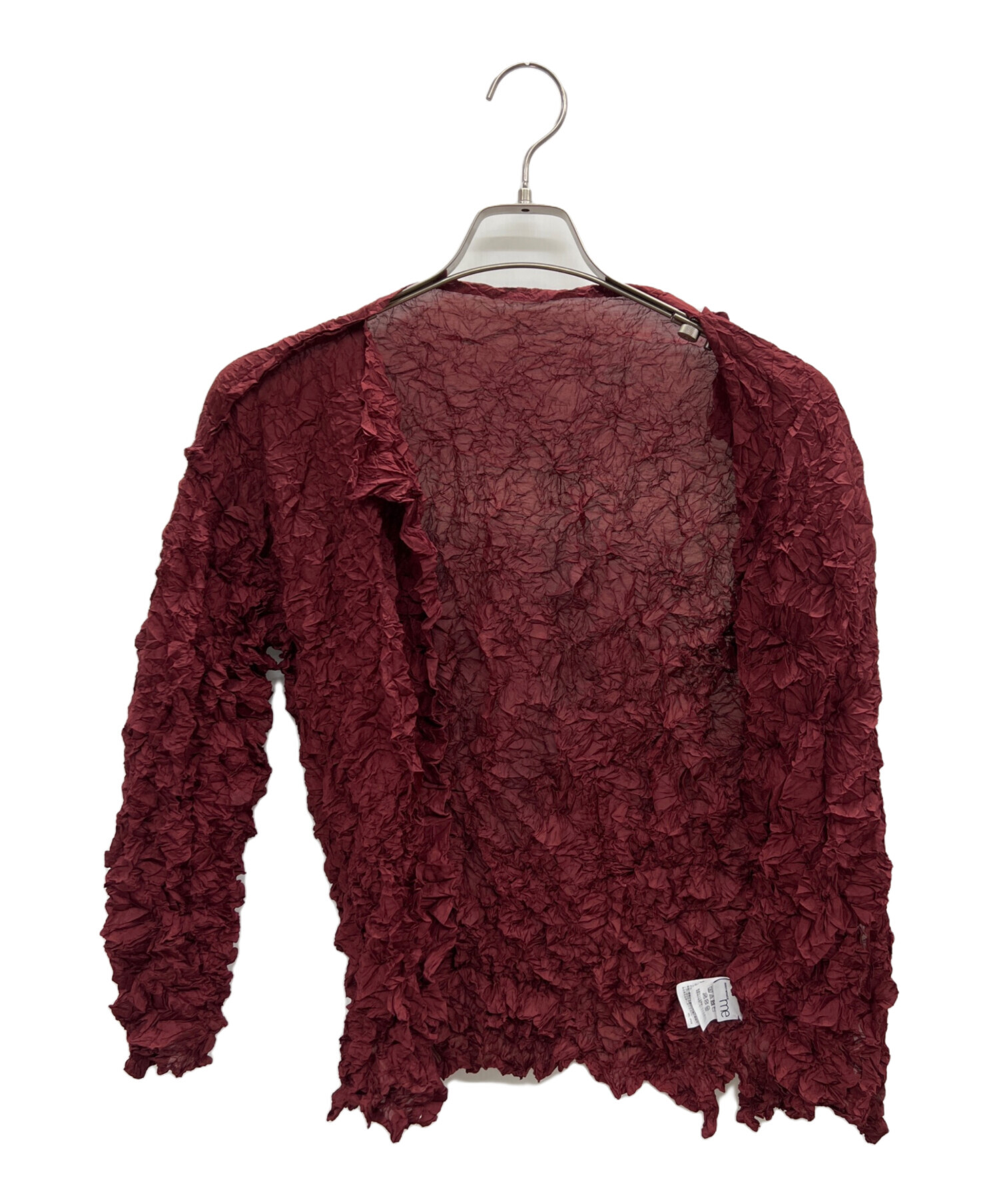 me ISSEY MIYAKE カットソー　長袖　ワインレッド　フリーサイズ 中古・古着通販】ISSEY MIYAKE ME (イッセイ ミヤケ ミー) 薄手
