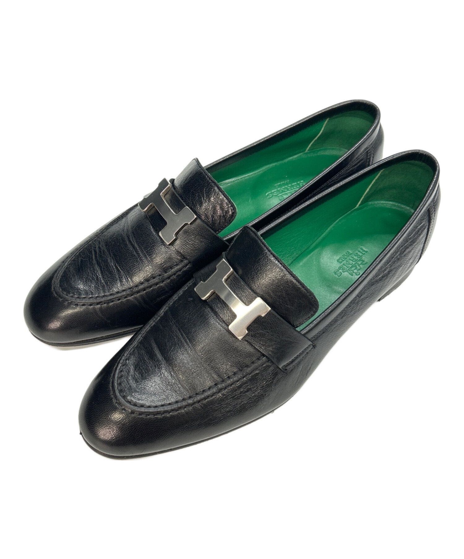 中古・古着通販】HERMES (エルメス) ローファー ブラック サイズ:38.1