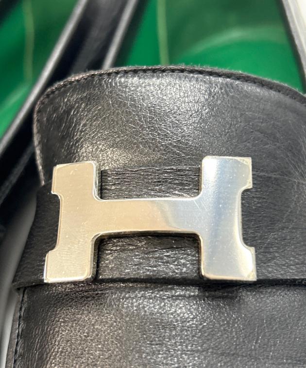 中古・古着通販】HERMES (エルメス) ローファー ブラック サイズ:38.1