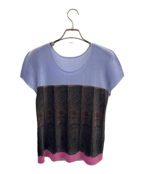 PLEATS PLEASE ISSEY MIYAKE / 半袖ブラウス/4/ポリエステル/マルチカラー/総柄/PP41-JJ813 中古・古着通販】PLEATS PLEASE (プリーツプリーズ) 半袖ブラウス