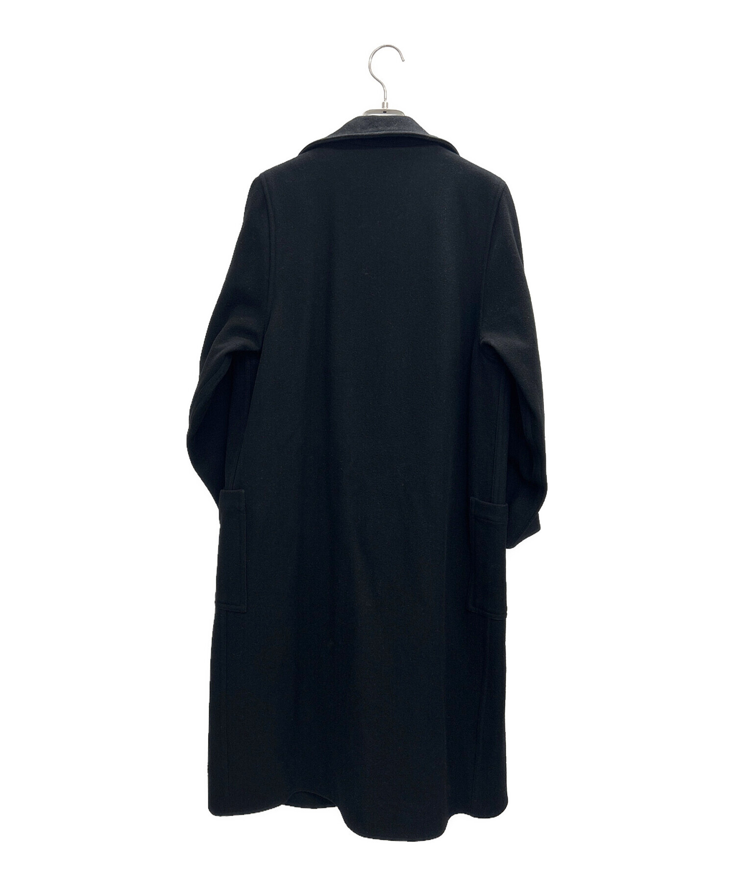 中古・古着通販】HYKE (ハイク) ウールリバーコート ブラック サイズ:1