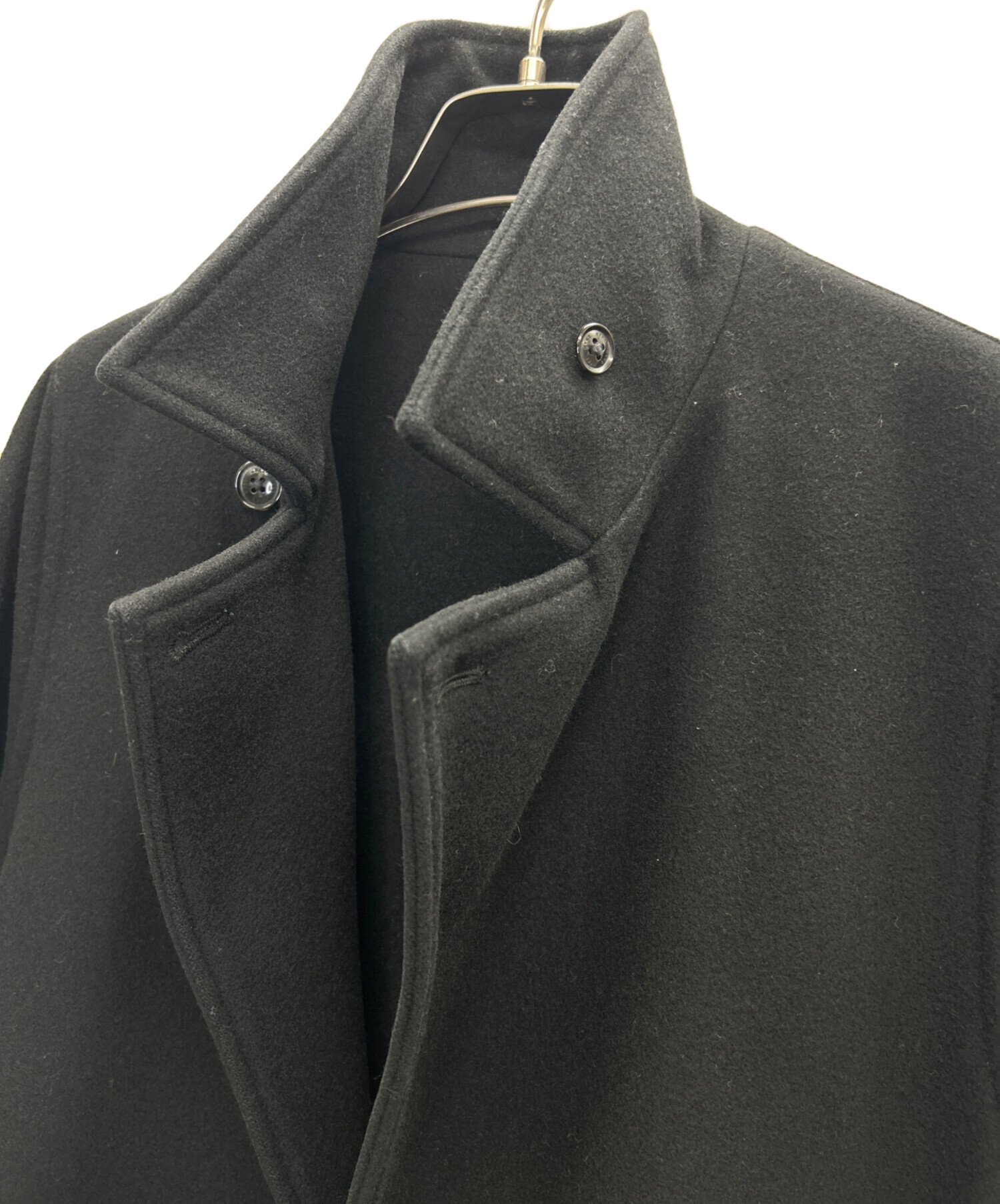 中古・古着通販】HYKE (ハイク) ウールリバーコート ブラック サイズ:1