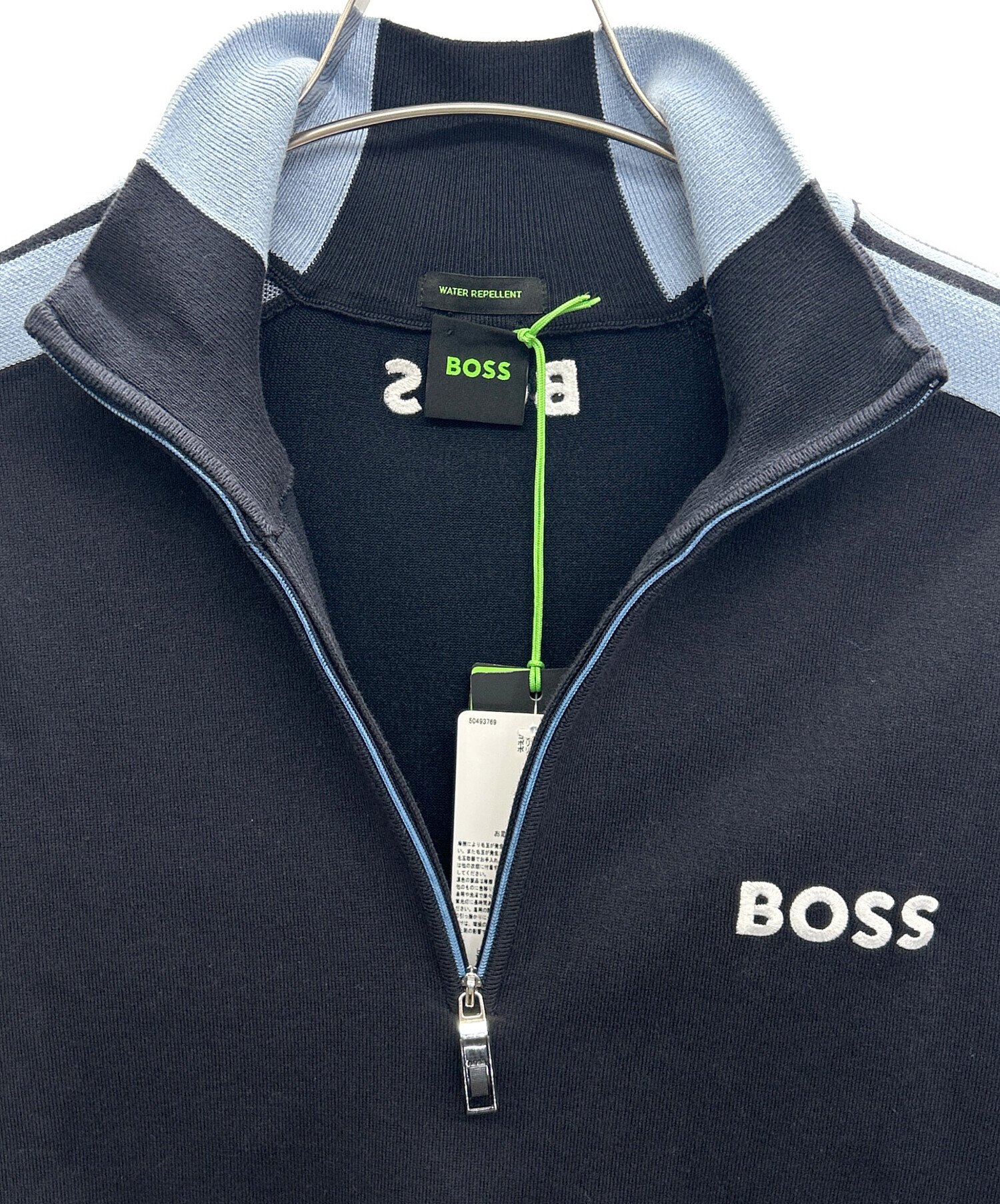 HUGO BOSS ボス ゴルフ セーター ブルー UK-Sサイズ 新品 中古・古着通販】BOSS (ボス) 薄手ニット ブラック×ブルー サイズ:L