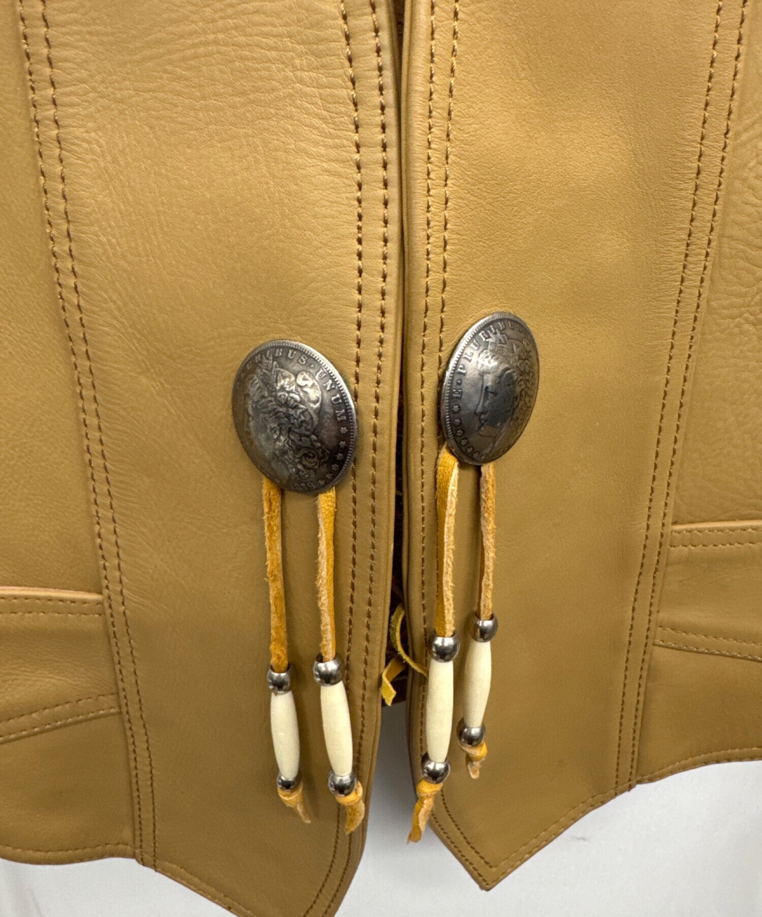 中古・古着通販】HEAVY (ヘビー) レザーベスト ベージュ サイズ:36