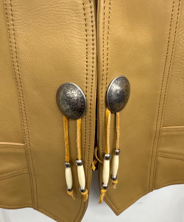 中古・古着通販】HEAVY (ヘビー) レザーベスト ベージュ サイズ:36