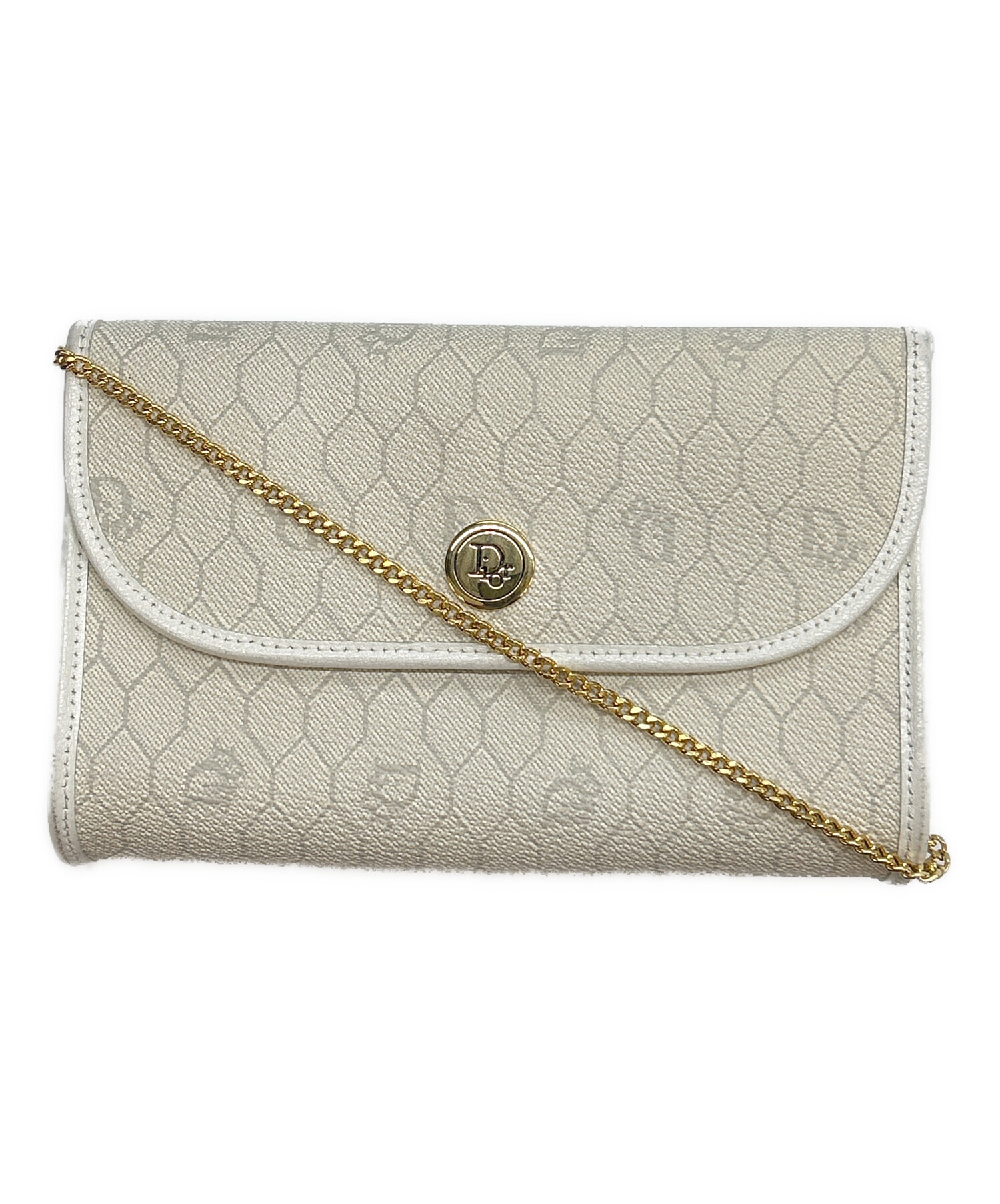 クリスチャンディオール　フランス製　ハニカムパターン 　ショルダーバッグ 中古・古着通販】Christian Dior (クリスチャン ディオール) チェーン
