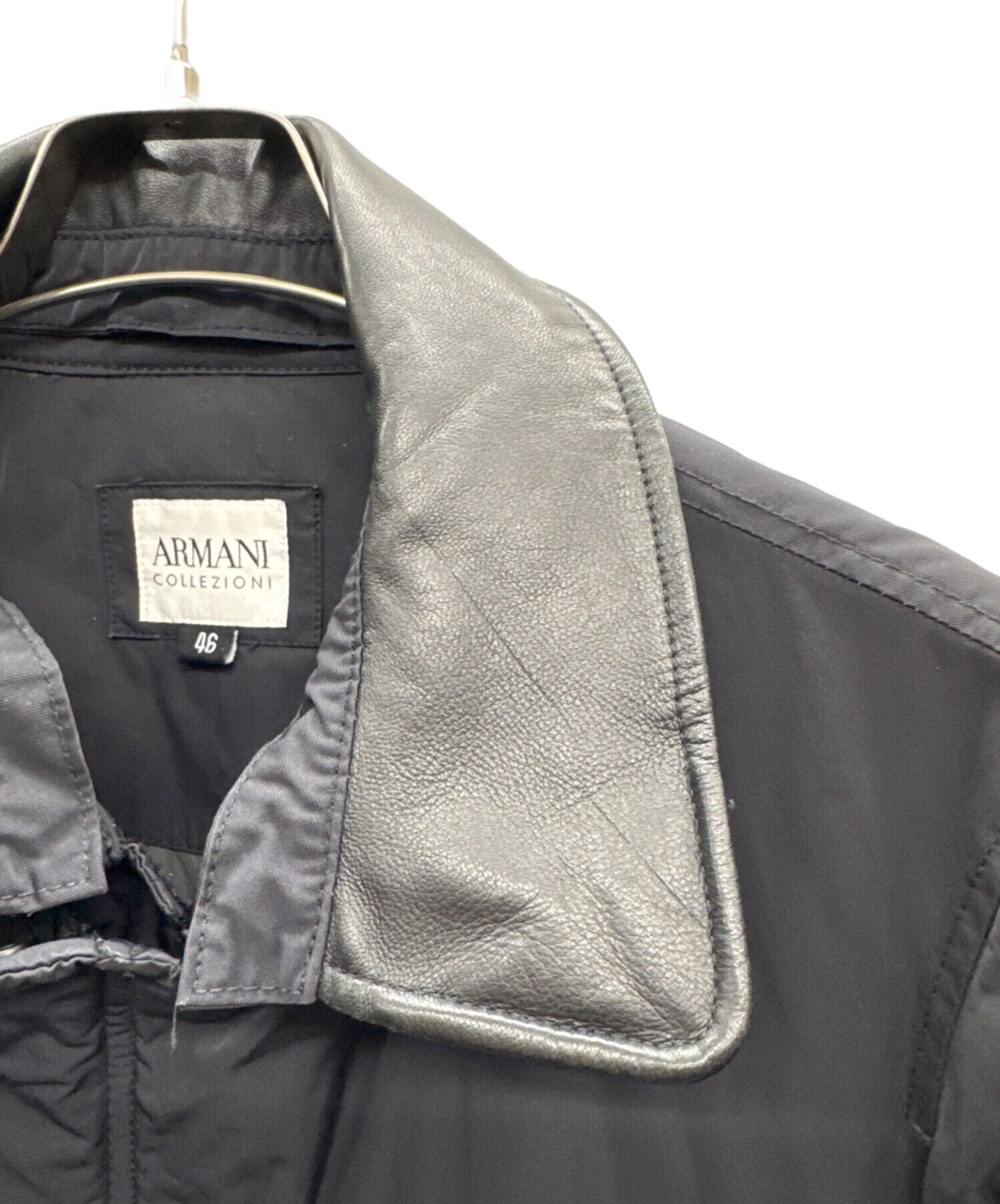 高級 XXLサイズ アルマーニコレッツォーニ レザー切替 コート 中古・古着通販】ARMANI COLLEZIONI (アルマーニ コレツィオーニ