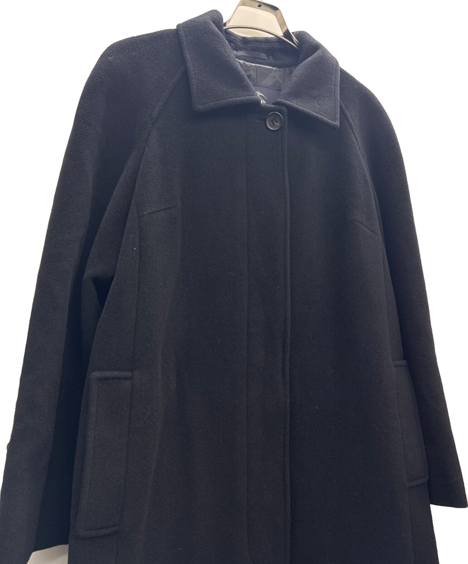 【新品タグ付き】BURBERRY ウールコート ブラック38 中古・古着通販】BURBERRY (バーバリー) ウールコート ブラック サイズ